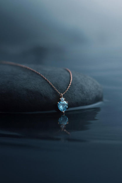 BLUE HEART NECKLACE.