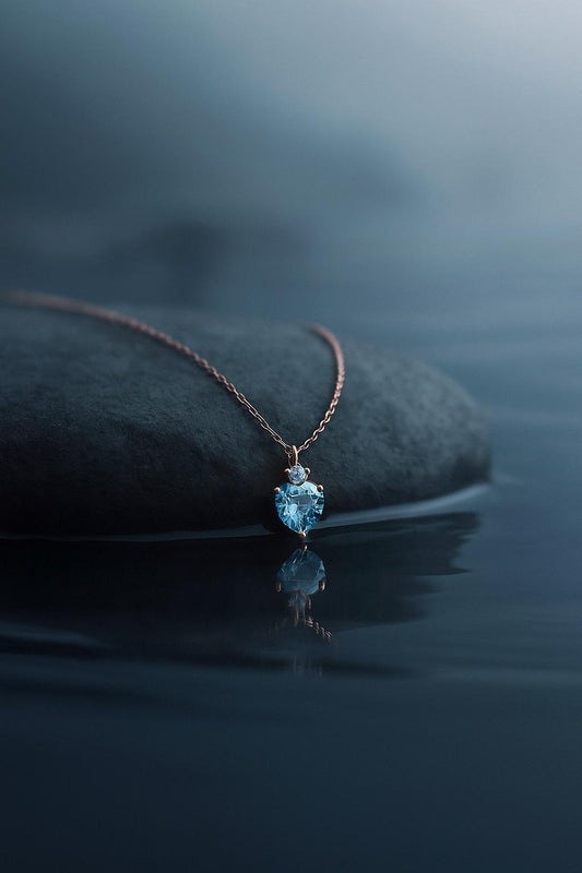 BLUE HEART NECKLACE.