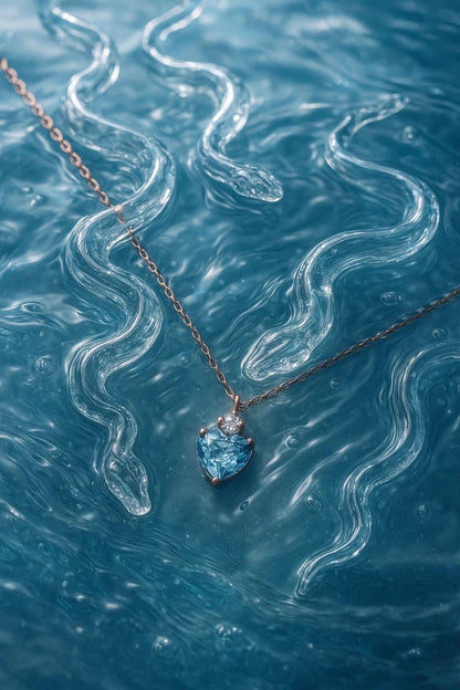 BLUE HEART NECKLACE.