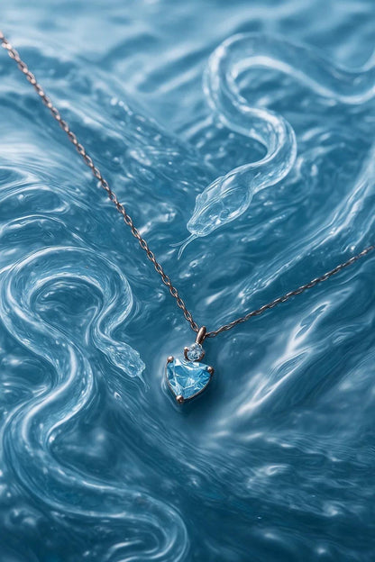 BLUE HEART NECKLACE.