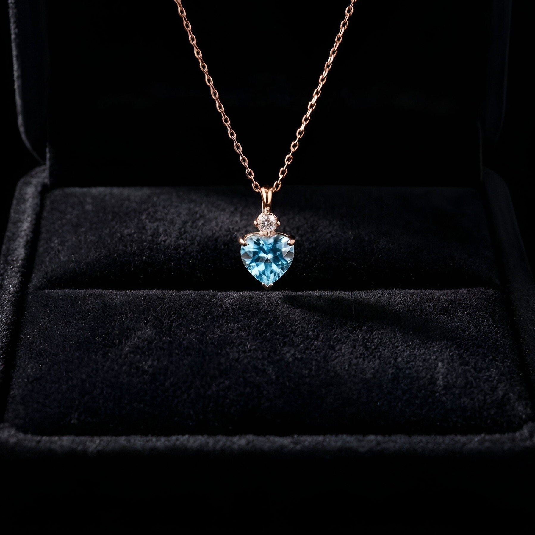 BLUE HEART NECKLACE.