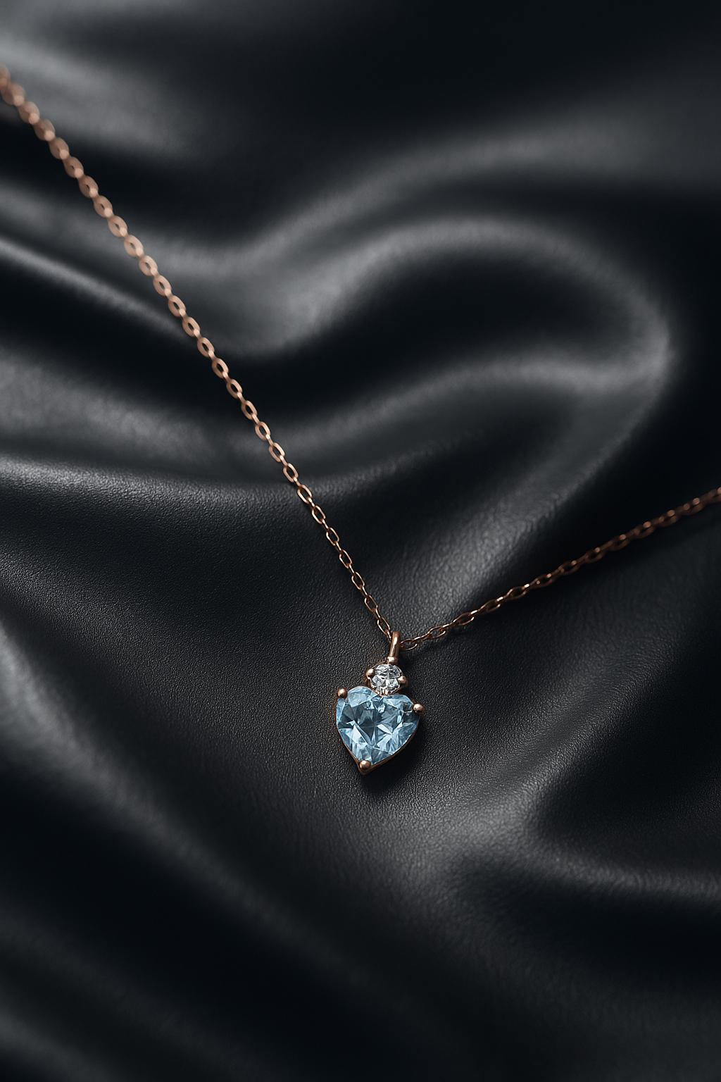 BLUE HEART NECKLACE.