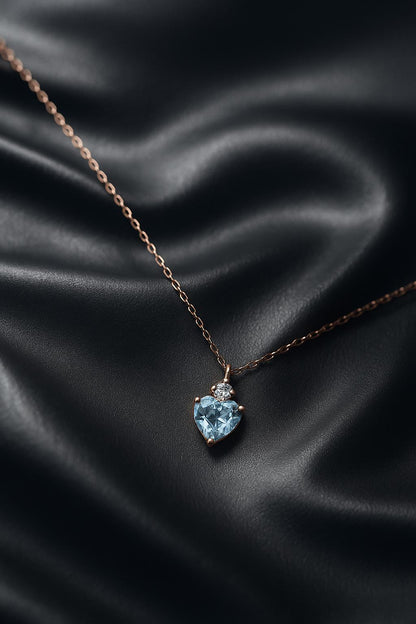 BLUE HEART NECKLACE.