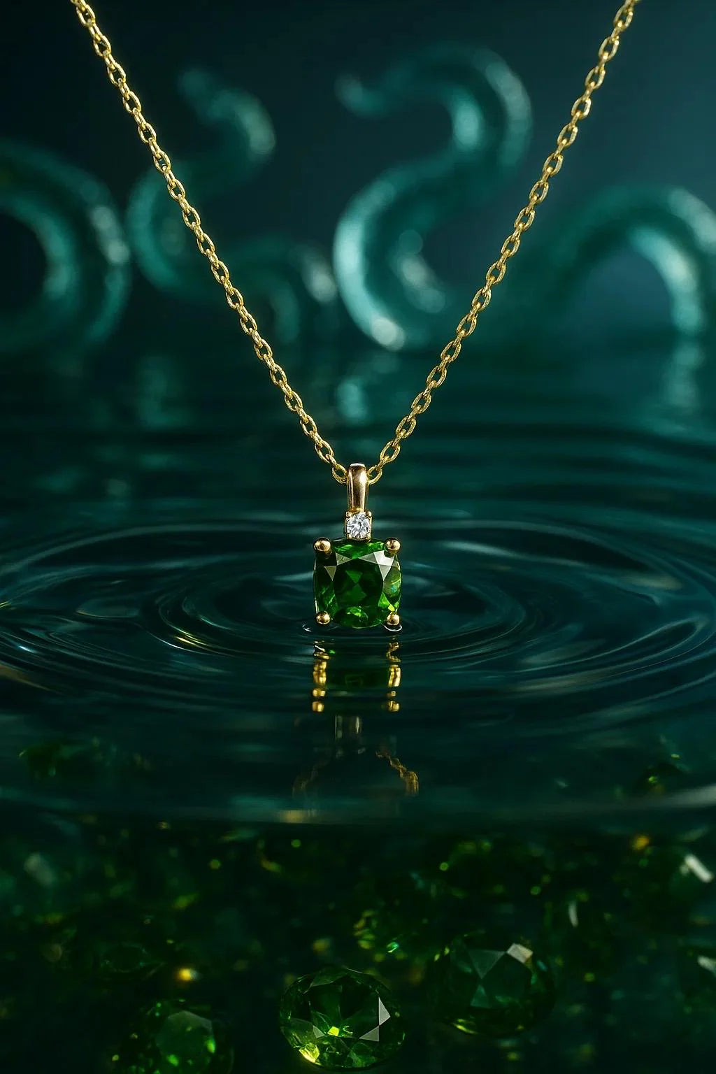 GREEN PENDANT NECKLACE.
